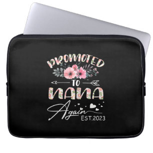 Mother Art   Promoted To Nana Again 2023 Floral Laptop Sleeve