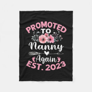 Mother Art Promoted To Nanny Again 2023 Floral Fleece Blanket