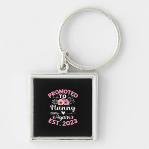 Mother Art Promoted To Nanny Again 2023 Floral Key Ring