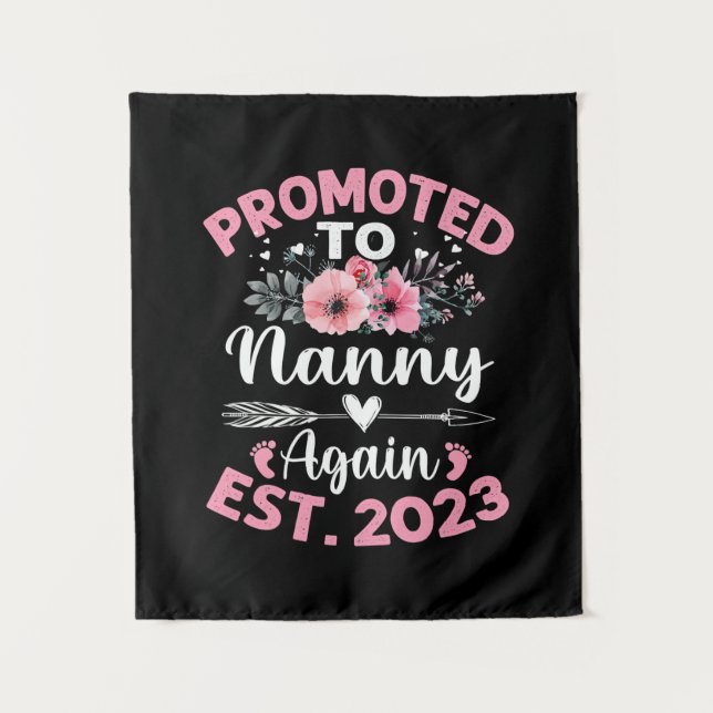 Mother Art | Promoted To Nanny Again 2023 Floral Tapestry (Front)