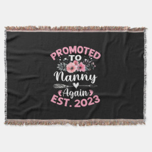 Mother Art Promoted To Nanny Again 2023 Floral Throw Blanket