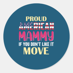Mother Art Proud American Mommy Classic Round Sticker