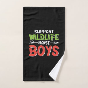 Mother Art Support Wildlife Raise Boys Hand Towel