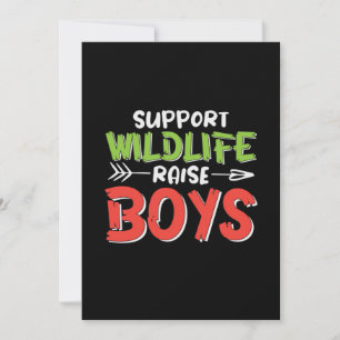 Mother Art Support Wildlife Raise Boys Invitation