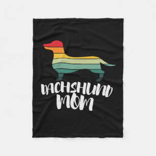 Mother Art Vintage Dachshund Mom Fleece Blanket