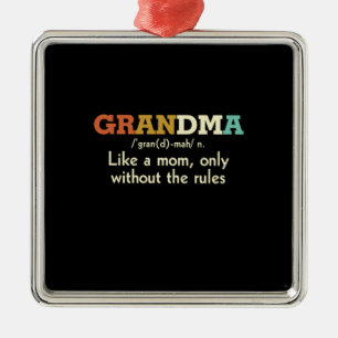 Mother Art Vintage Grandma Definition Metal Ornament
