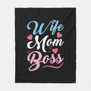 Mother Art Wife Mom Boss Fleece Blanket
