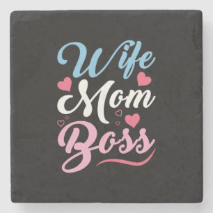 Mother Art Wife Mum Boss Stone Coaster