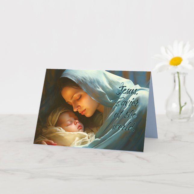 Mother & Babe Christmas Card (Small Plant)