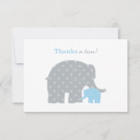 Mother Baby Elephant Blue Grey Dots Boy