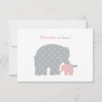 Mother Baby Elephant Pink Grey Dots Girl