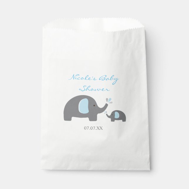 Mother & Baby Elephant Shower Party Favour Bags (Front)