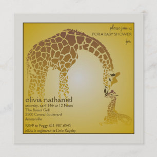 Mother Baby Giraffe - Baby Shower Invitation