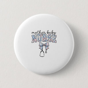 Mother Baby Nurse Floral Bow Shirt Design_1 6 Cm Round Badge