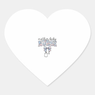 Mother Baby Nurse Floral Bow Shirt Design_1 Heart Sticker