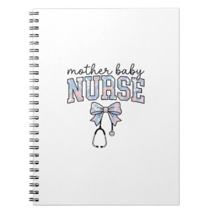 Mother Baby Nurse Floral Bow Shirt Design_1 Notebook