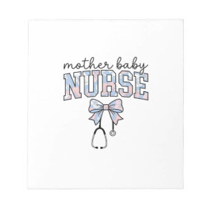 Mother Baby Nurse Floral Bow Shirt Design_1 Notepad