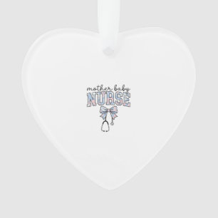 Mother Baby Nurse Floral Bow Shirt Design_1 Ornament
