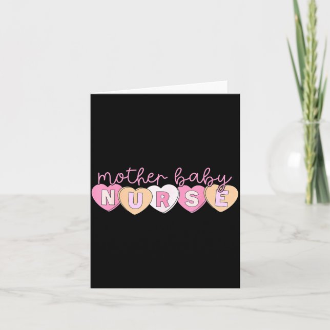 Mother Baby Nurse Hearts Valentine Obgyn Stpartum  Card (Front)