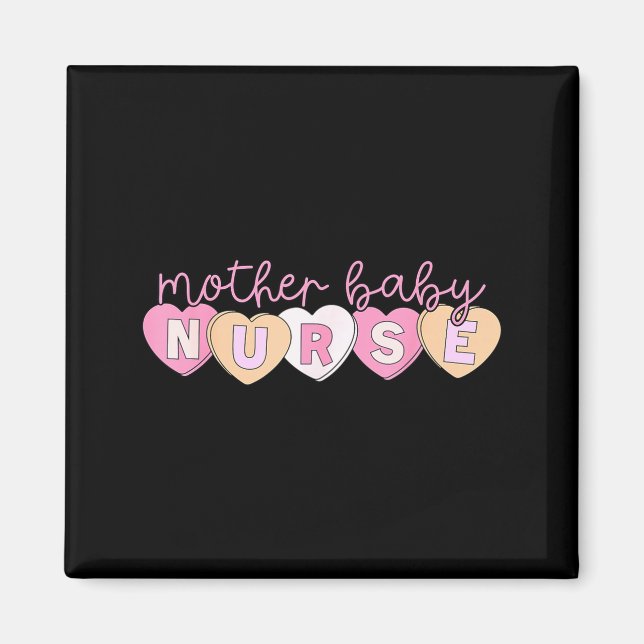 Mother Baby Nurse Hearts Valentine Obgyn Stpartum  Magnet (Front)