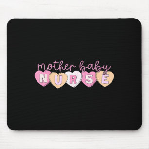 Mother Baby Nurse Hearts Valentine Obgyn Stpartum  Mouse Pad