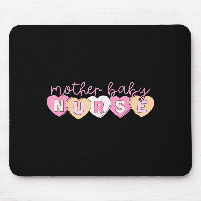 Mother Baby Nurse Hearts Valentine Obgyn Stpartum  Mouse Pad (Front)