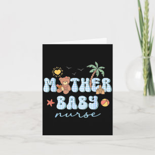 Mother baby nurse summer bear funny nursing girl card