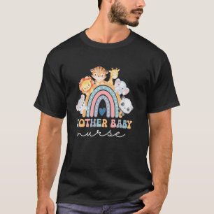 Mother Baby Nurse Zoo Animals Mother Baby Crew Pos T-Shirt
