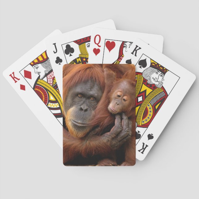 Mother & Baby Orangutan Playing Cards (Back)