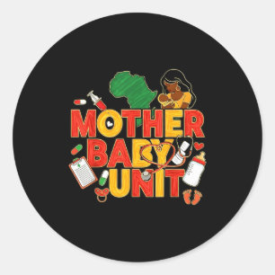 Mother Baby Unit Black Nurse Magic Black History M Classic Round Sticker