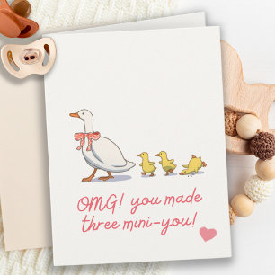 Mother & Baby Yellow Ducky New Baby Congratulation Card