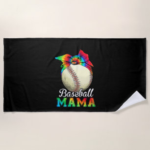 Mother Baseball Mama Birthday Beach Towel