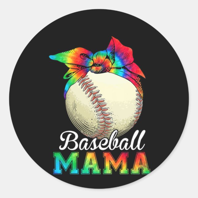 Mother Baseball Mama Birthday Classic Round Sticker (Front)