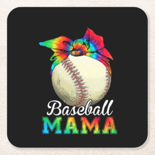 Mother Baseball Mama Birthday Square Paper Coaster