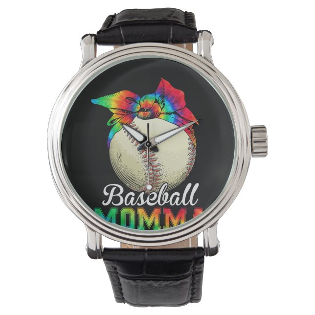 Mother Baseball Momma Birthday Watch (Front)