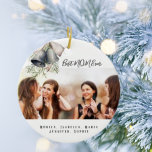 Mother Best MOM Ever photo Christmas bells Ceramic Ornament<br><div class="desc">A gift for your Mother for birthdays,  Christmas or a special event. Black text: Best MOM Ever written with a trendy hand lettered style script. Christmas bells as decoration. Personalise and use your own photo and names. A chic white background.</div>