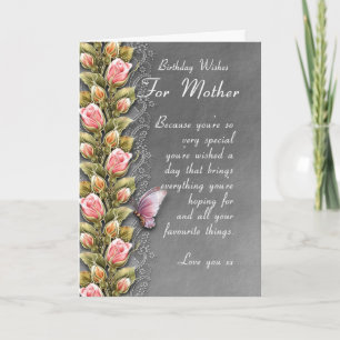 mother birthday card - birthday card with roses