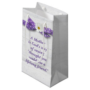 Mother Birthday with Polka Dot Ribbon Small Gift Bag