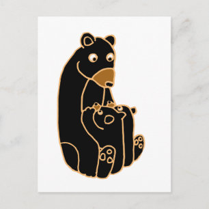 Mother Black Bear with Cubs Postcard
