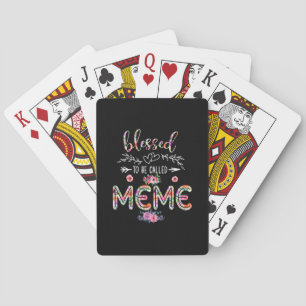 Mother Blessed To Be Called Mum And Meme Flower Playing Cards