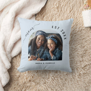 Mother blue photo children kid cushion