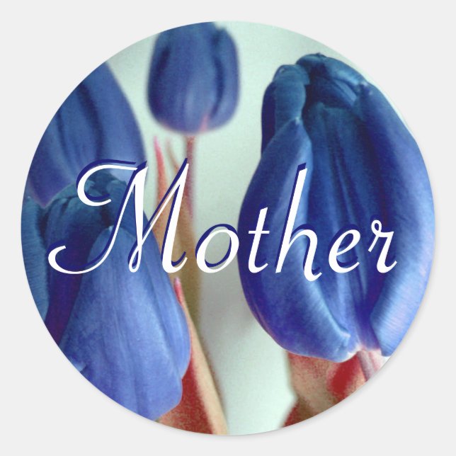 Mother Blue Tulips Sticker (Front)