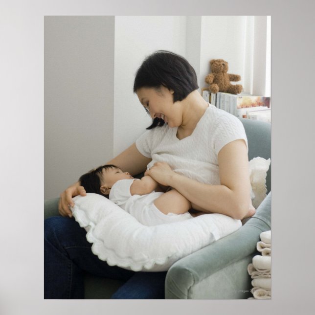 Mother breast feeding baby girl poster (Front)