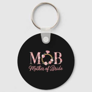 Mother Bride Wedding Mob Floral Pink Diamond Ring Key Ring