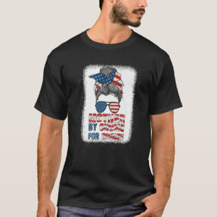 Mother By Choice Pro Choice Messy Bun Us Flag Wome T-Shirt