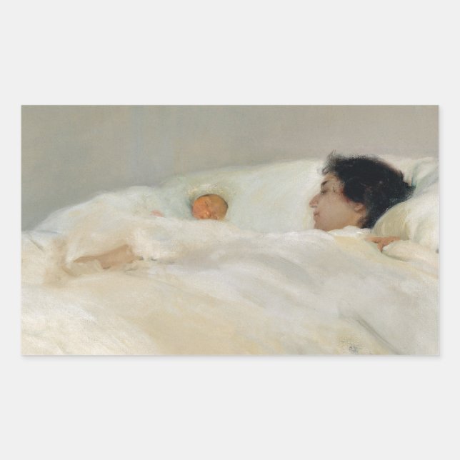 Mother by Joaquín Sorolla Rectangular Sticker (Front)