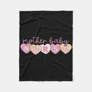 Mother By Nurse Hearts Valentine Obgyn Postpartum Fleece Blanket