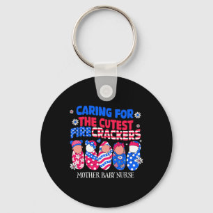 Mother By Nurse Patriotic Usa Flag American Indepe Key Ring