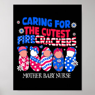 Mother By Nurse Patriotic Usa Flag American Indepe Poster