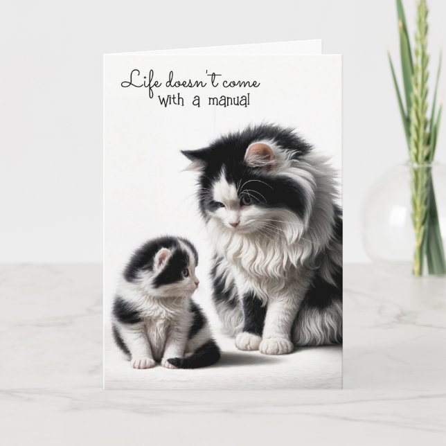 Mother Cat and Kitten Birthday Card (Front)